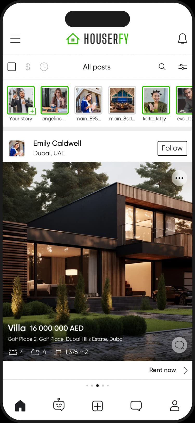Houserfy app mockups